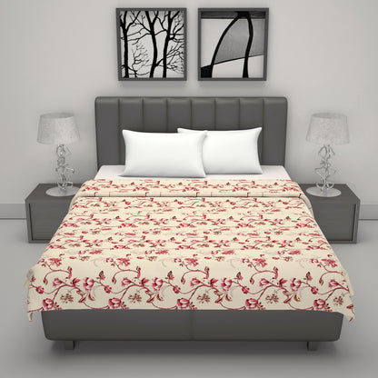 Sky Blue Mist Floral Double Bed Dohar – 120 GSM Cotton