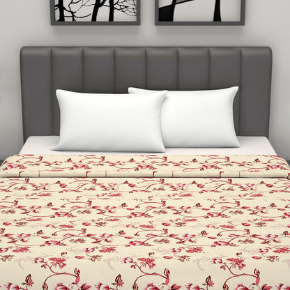 Sky Blue Mist Floral Double Bed Dohar – 120 GSM Cotton