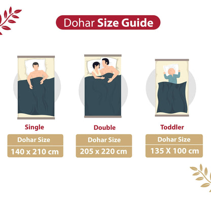Sky Blue Mist Floral Double Bed Dohar – 120 GSM Cotton