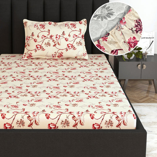 Summer Fern Deep Pocket Single Bed Elastic Fitted Bedsheet