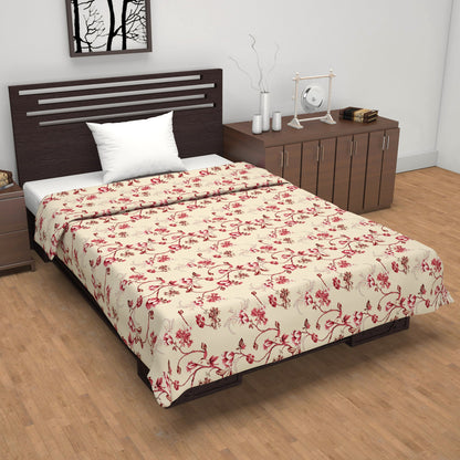 Sky Blue Mist Floral Single Bed Dohar - 120 GSM Cotton