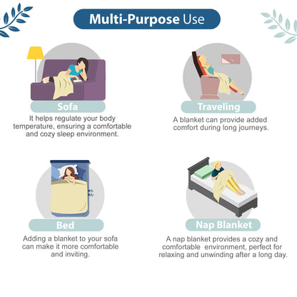 Winter Fern Frost Blue Floral Single Cotton Dohar – 144 TC Cotton