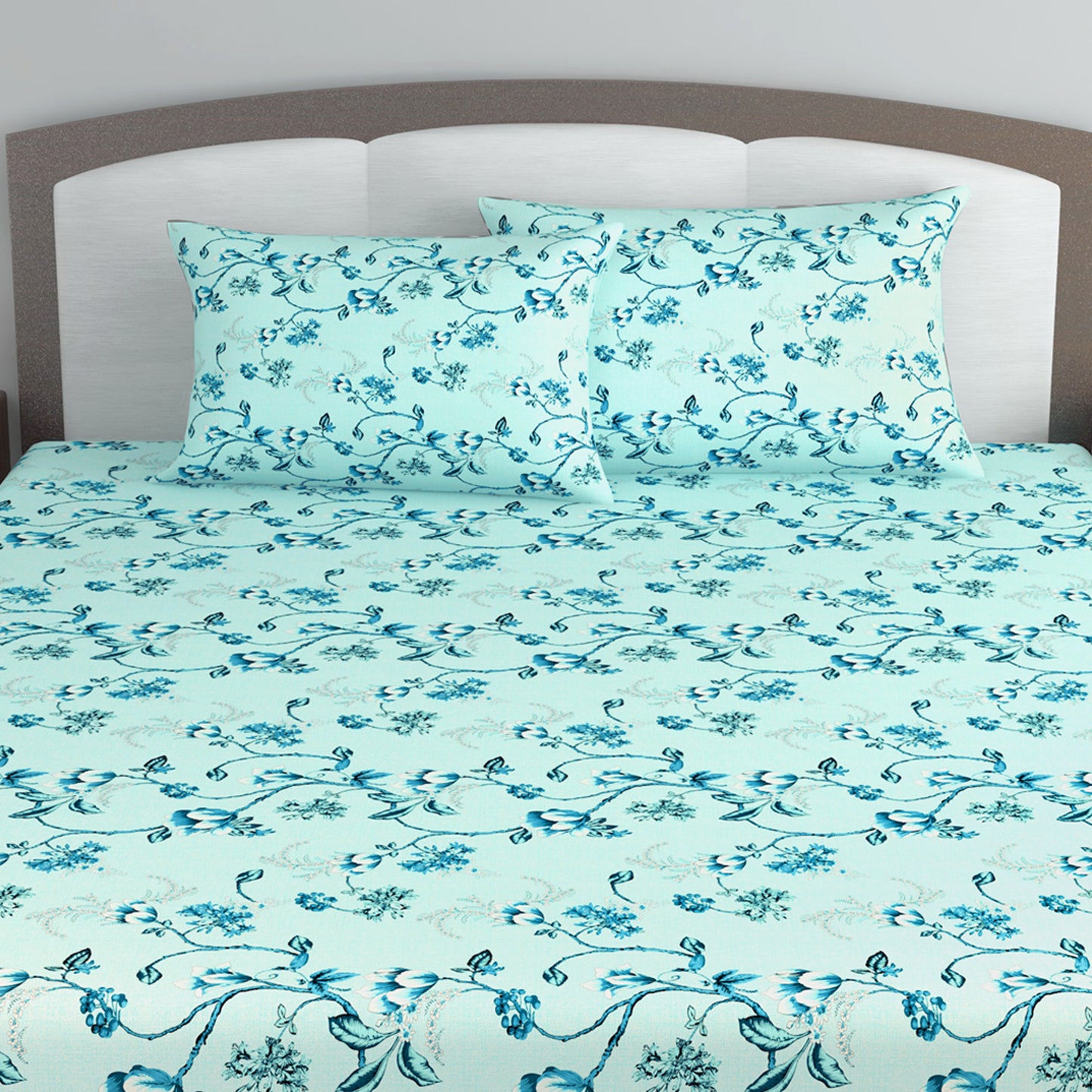 Winter Fern Elegant Print King Size Bed Bedsheet