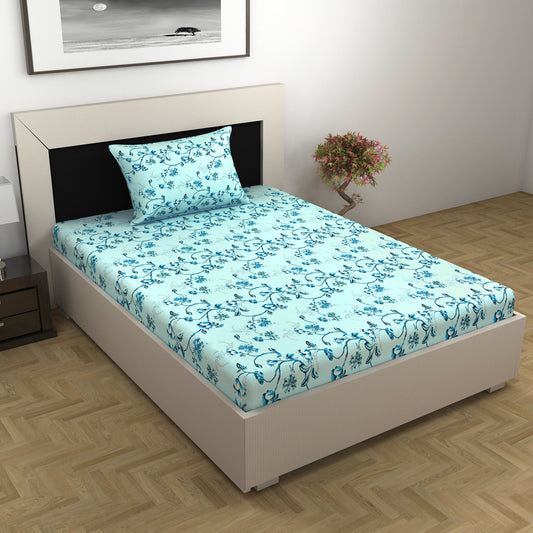 Winter Fern Elegant Print Single Bed Bedsheet