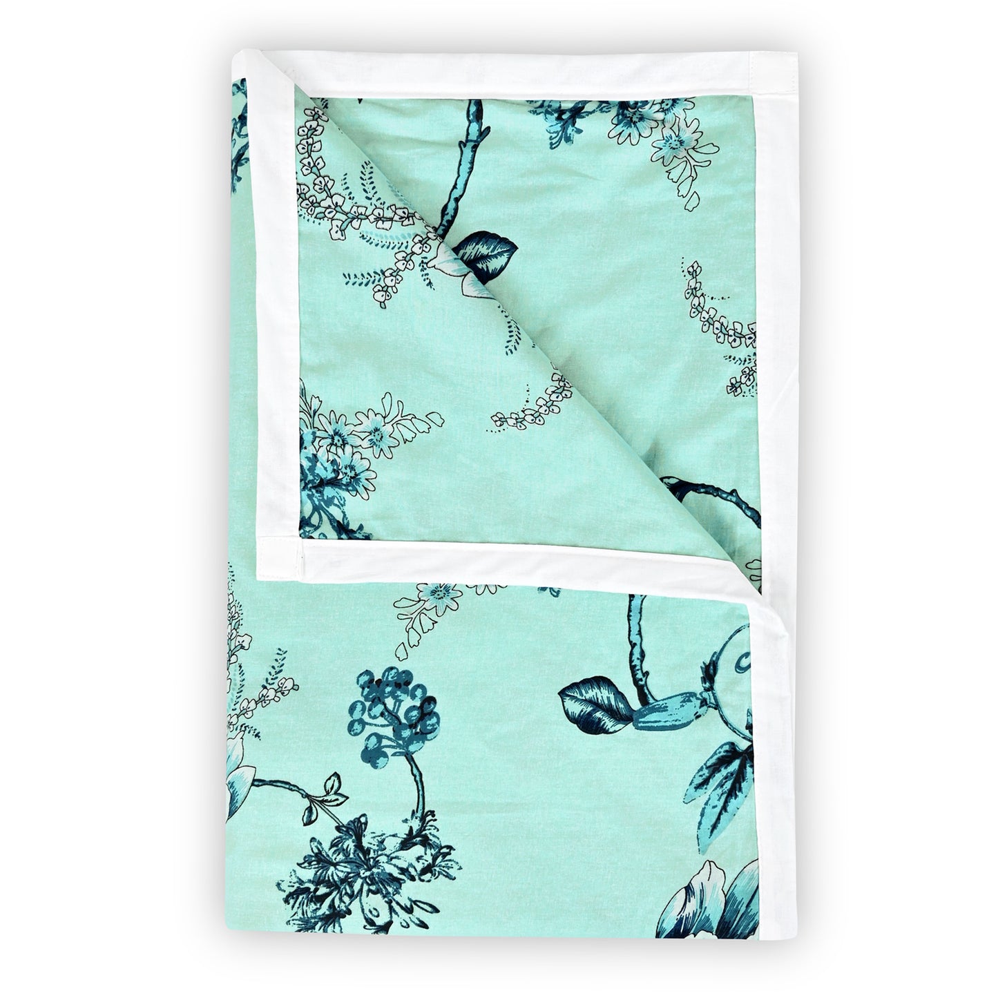 Frost Blue Floral Double Bed Dohar – 120 GSM Cotton