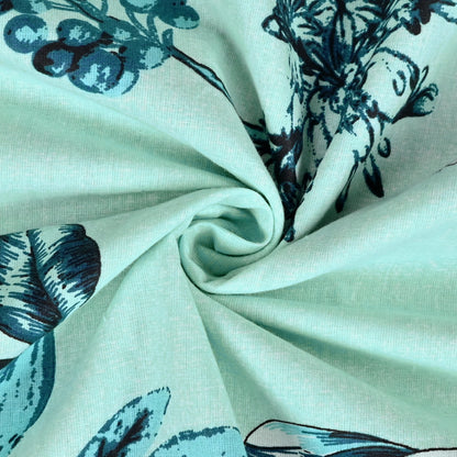 Winter Fern Frost Blue Floral Single Cotton Dohar – 144 TC Cotton