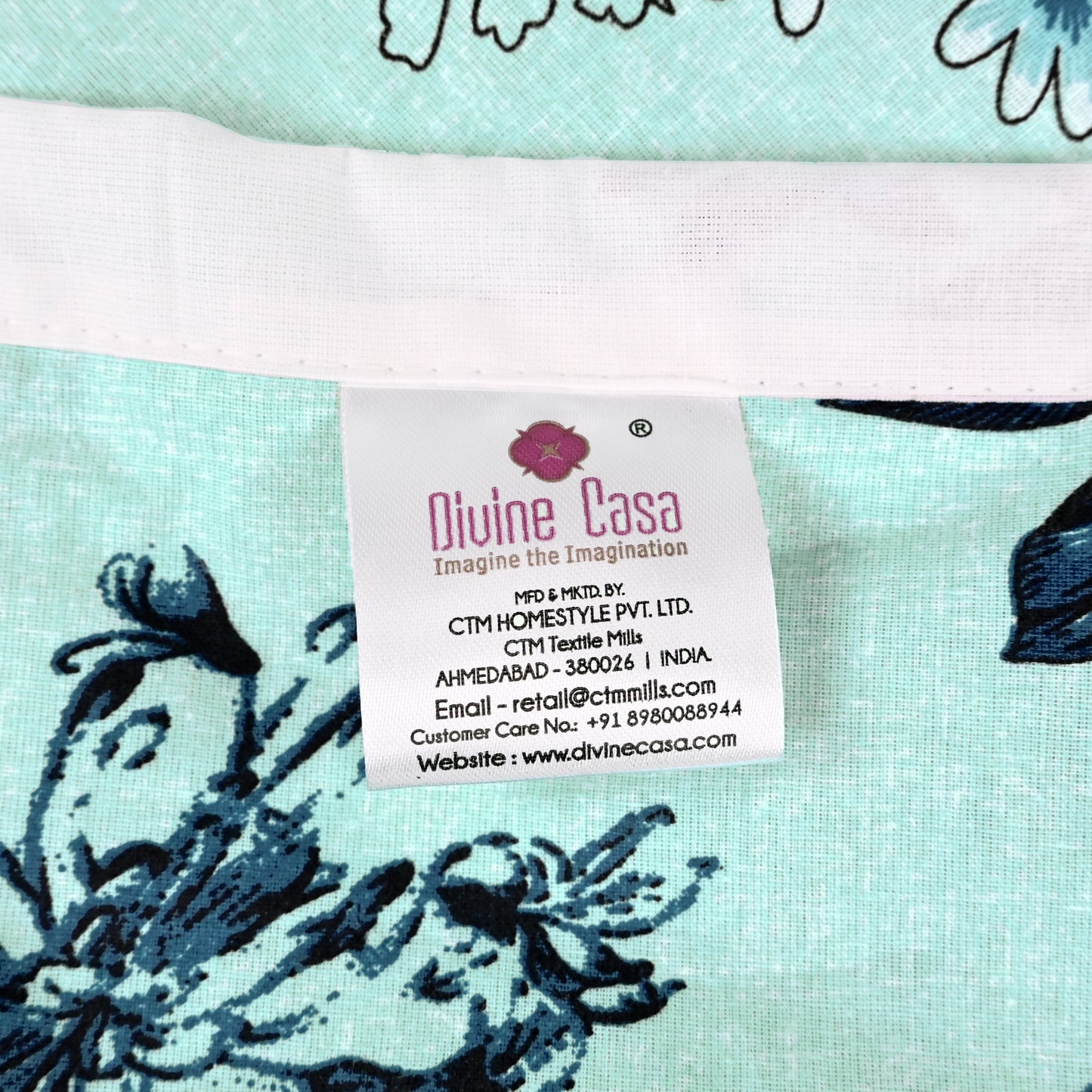 Winter Fern Frost Blue Floral Single Cotton Dohar – 144 TC Cotton