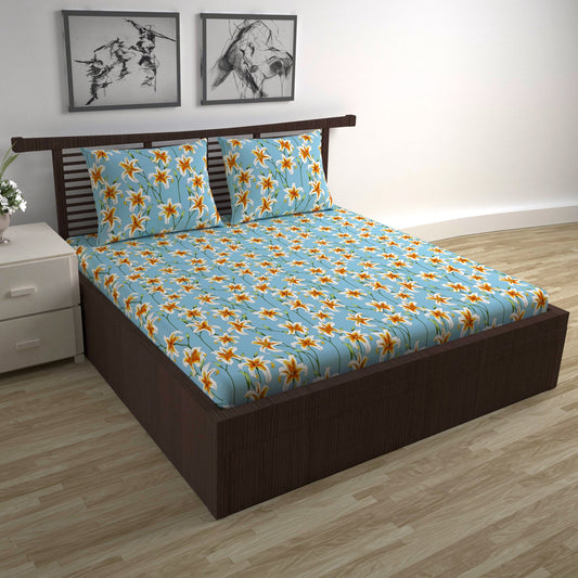 Wildflower Charm Elegant Double Bed Bedsheet