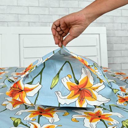 Wildflower Charm Elegant King Size Bed Bedsheet