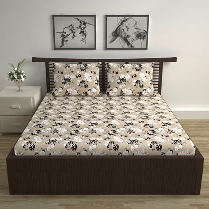 Ivory Sunflowers Elegant Double Bed Bedsheet