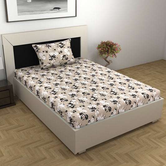 Ivory Sunflowers Elegant Bedsheet For Single Bed