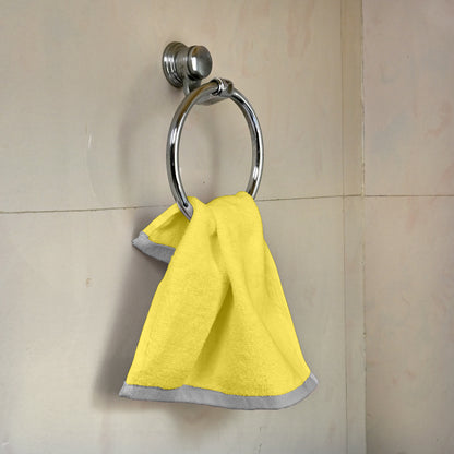 Yellow Cotton Face Towels Set of 4 (30x30 cm)