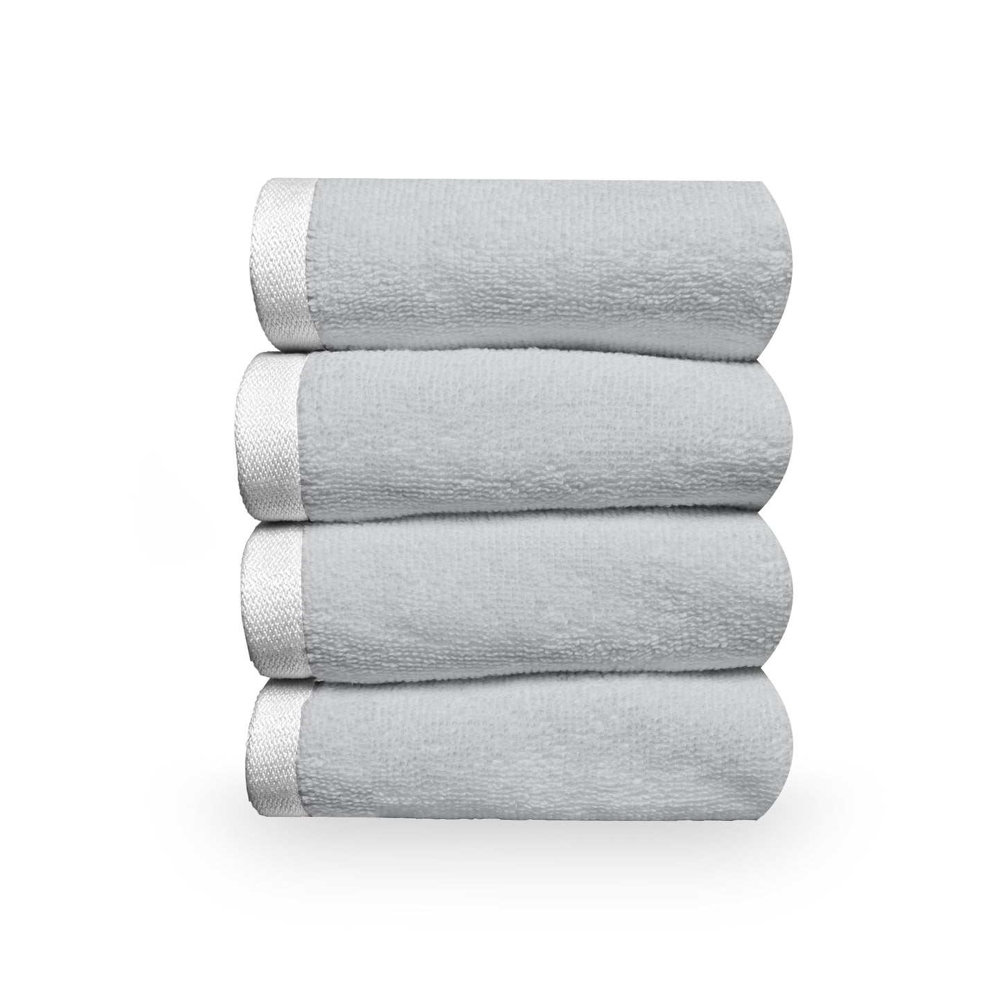 Grey Cotton Face Towels Set of 4 (30x30 cm)