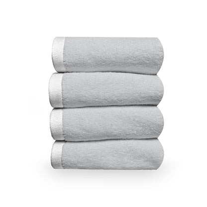 Grey Cotton Face Towels Set of 4 (30x30 cm)