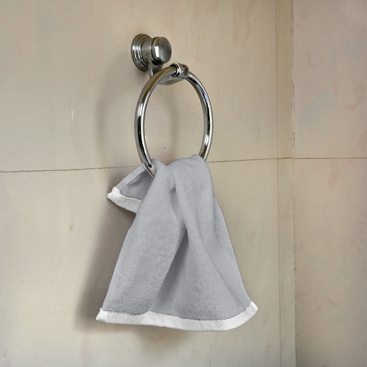 Grey Cotton Face Towels Set of 4 (30x30 cm)