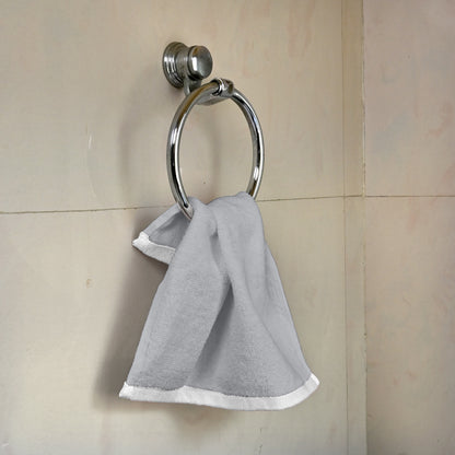 Grey Cotton Face Towels Set of 4 (30x30 cm)