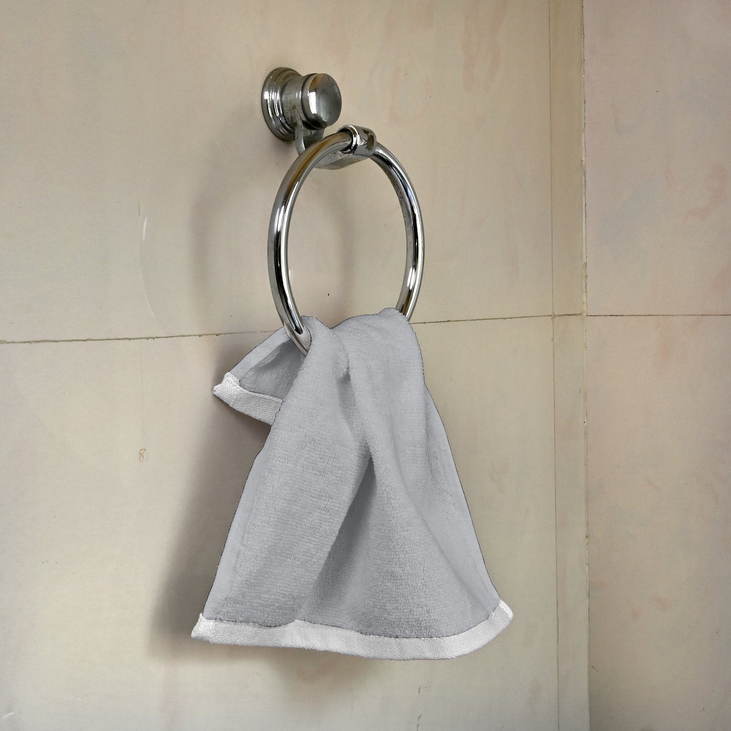 Grey Cotton Face Towels Set of 6 (30x30 cm)