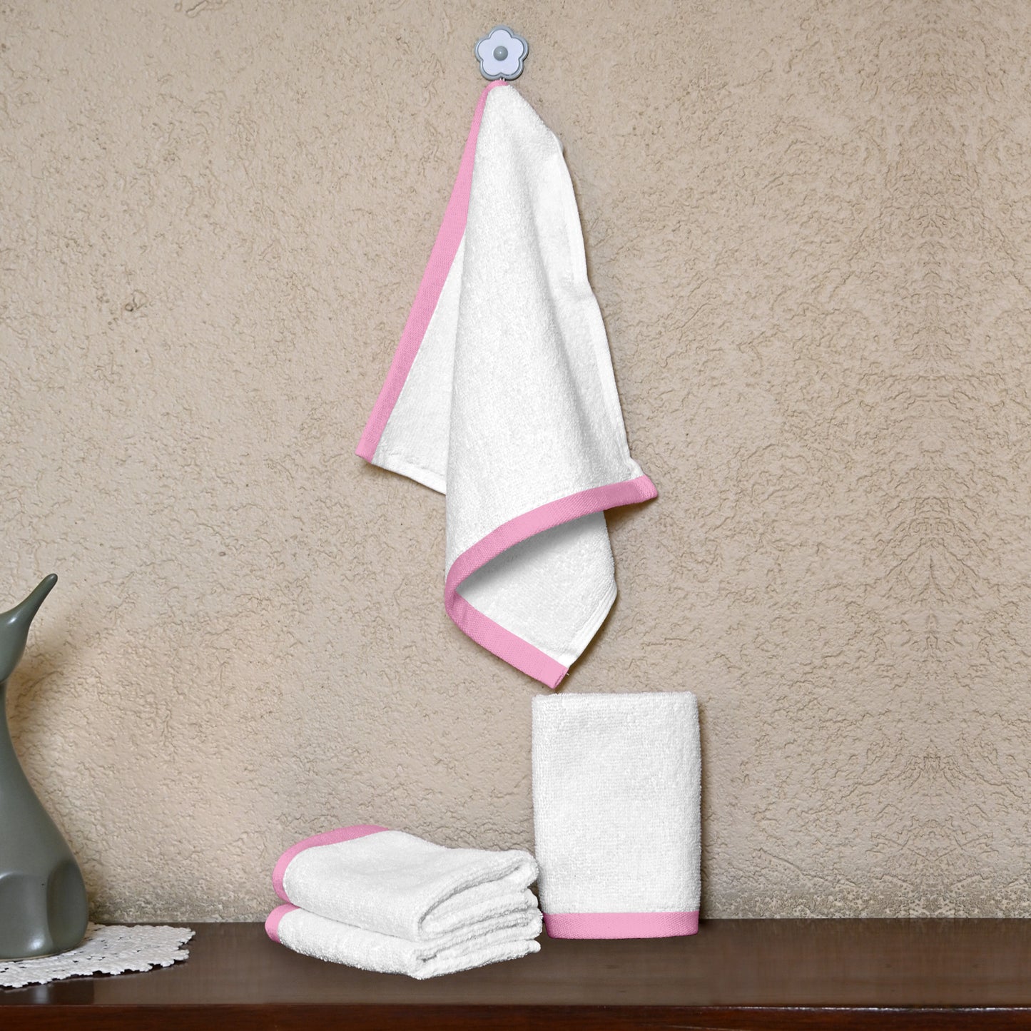 White Cotton Face Towels Set of 4 (30x30 cm)