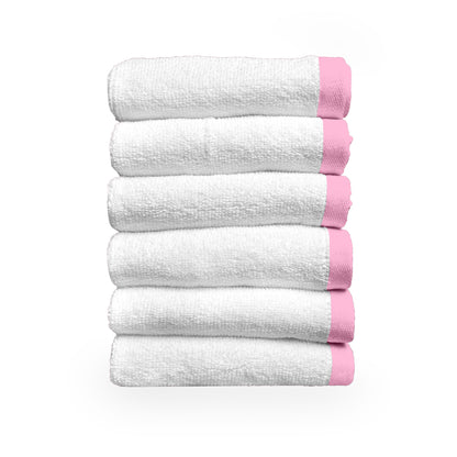 White Cotton Face Towels Set of 6 (30x30 cm)
