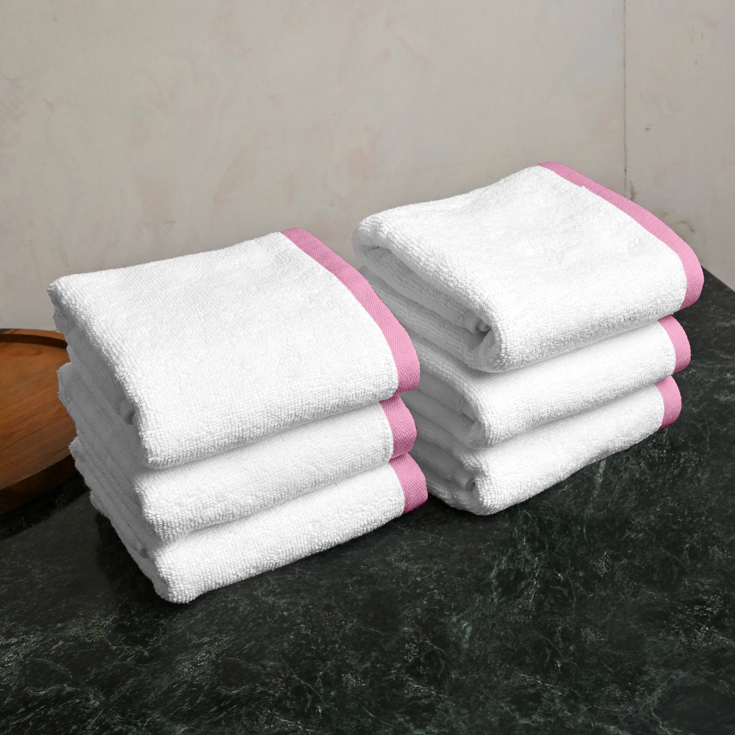 White Cotton Face Towels Set of 6 (30x30 cm)