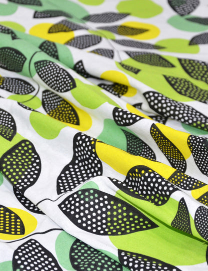 Green & Yellow Floral 144 TC Polycotton Single Bedsheet With 1 Pillowcover