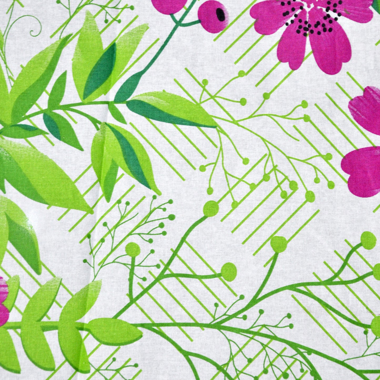 Mint Pink Floral Cotton Bedsheet for King Size Bed (270 X 222 CM)