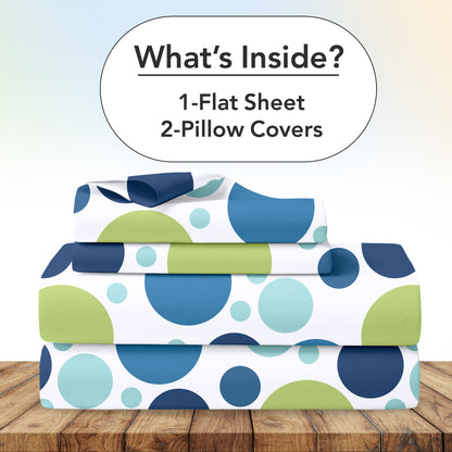 Colorful Polka Dots Bedsheet for Double Bed