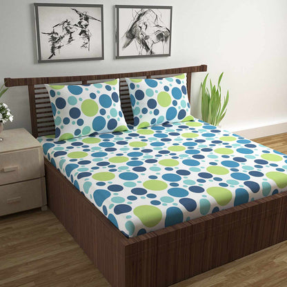 Colorful Polka Dots Bedsheet for Double Bed