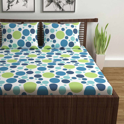 Colorful Polka Dots Bedsheet for Double Bed