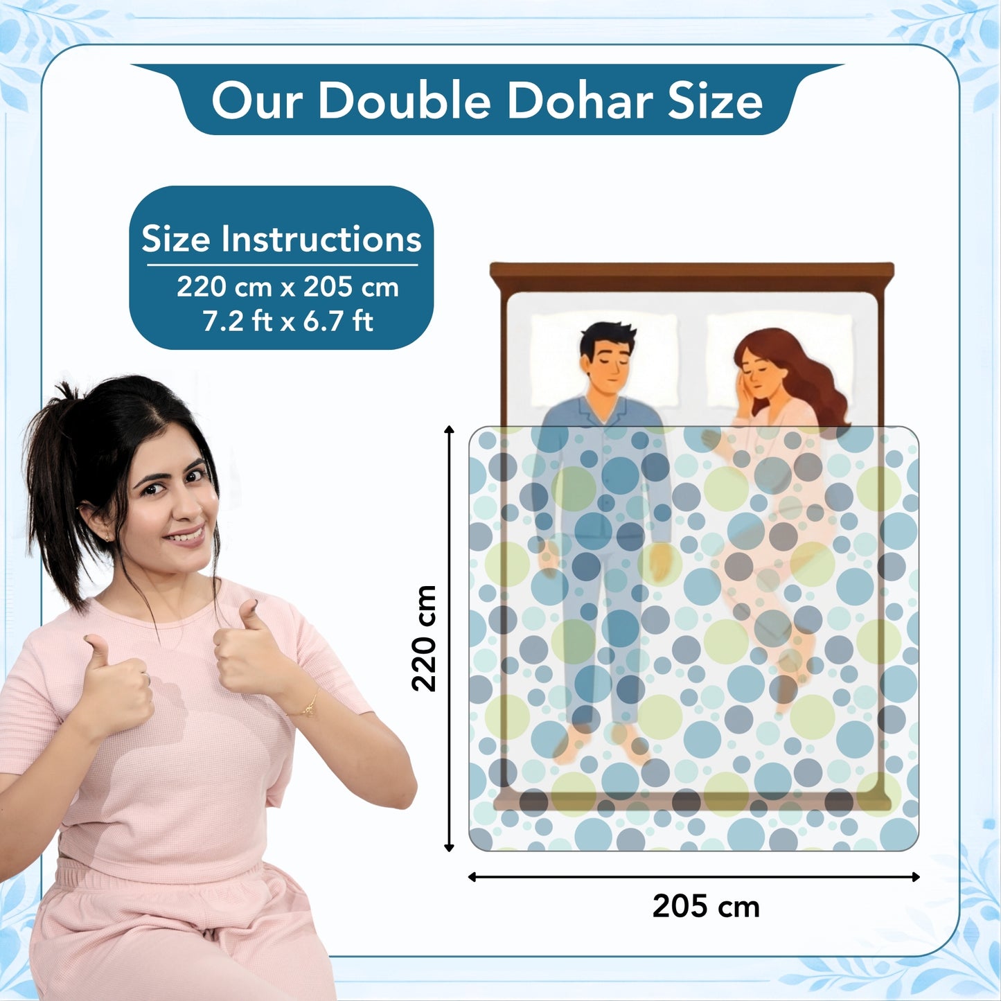 Colorful Polka Dots 144 TC 100% Cotton Cosy and Cool Double Bed Dohar