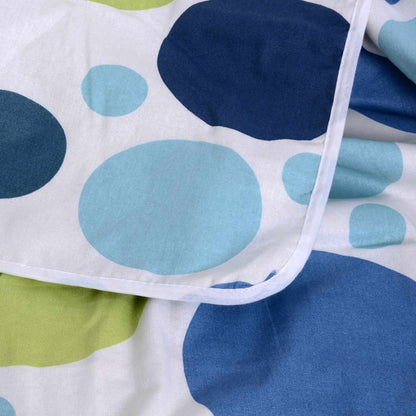 Blue And White 144 TC 100% Cotton Polka Dotted Double Bed AC Blanket Dohar for All Season