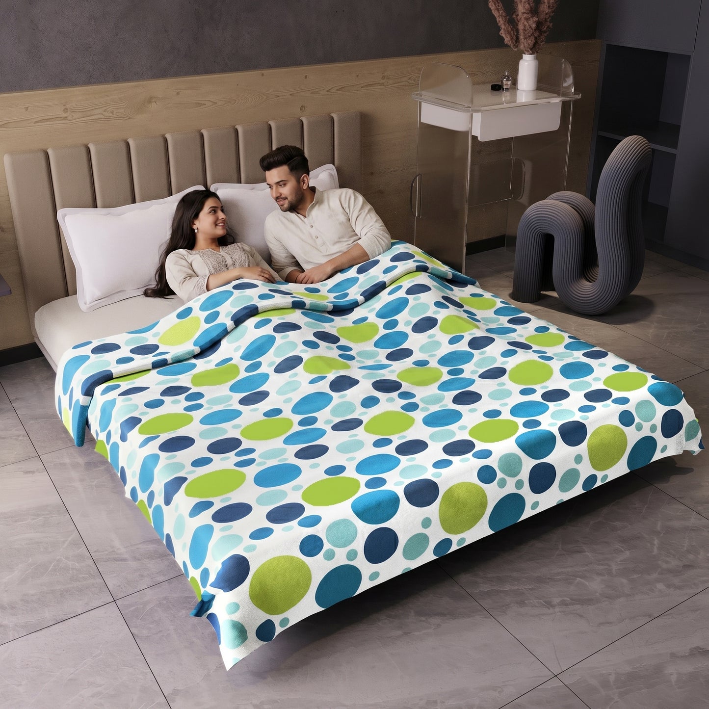 Colorful Polka Dots 144 TC 100% Cotton Cosy and Cool Double Bed Dohar