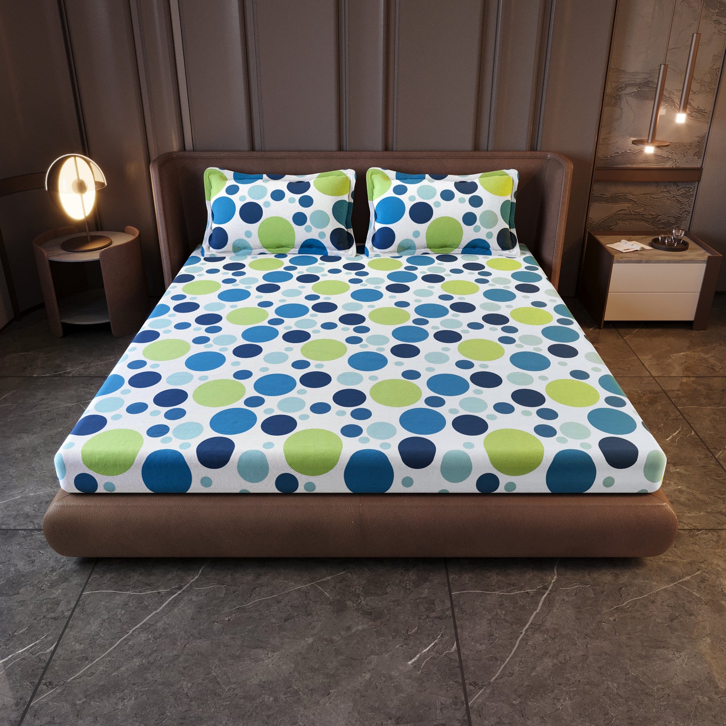 Colorful Polka Dots Bedsheet for King Size Bed