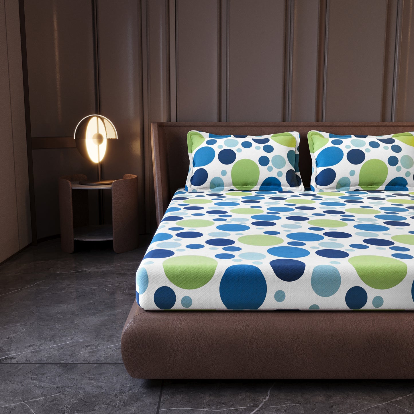 Colorful Polka Dots Bedsheet for King Size Bed