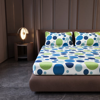 Colorful Polka Dots Bedsheet for King Size Bed