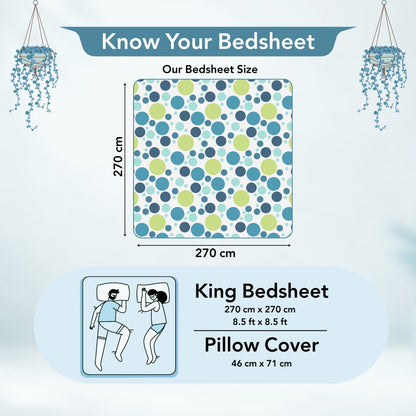 Colorful Polka Dots Bedsheet for King Size Bed