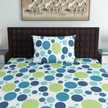 Colorful Polka Dots Bedsheet for Single Bed