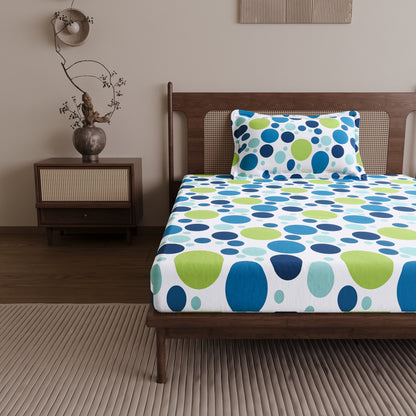 Colorful Polka Dots Bedsheet for Single Bed