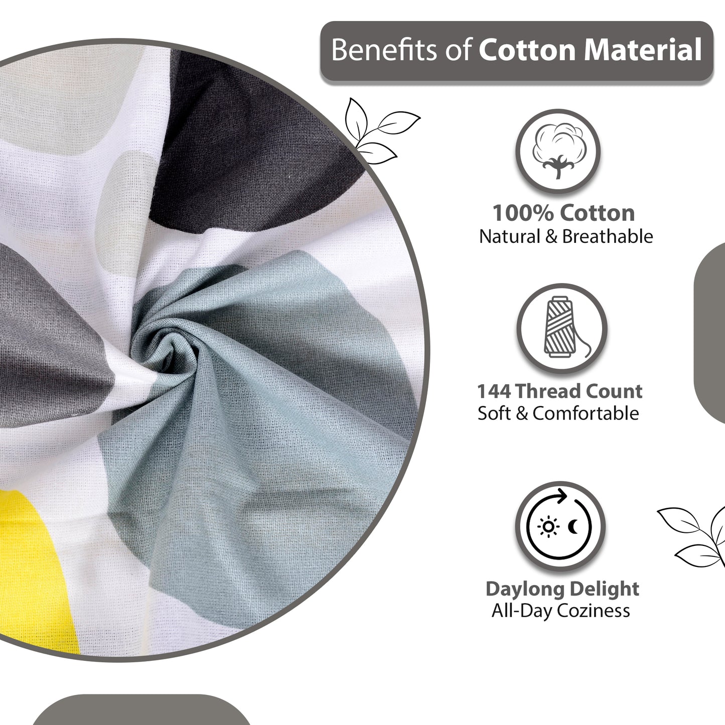 Lemon Verbena Polka Dots Bedsheet for Double Bed