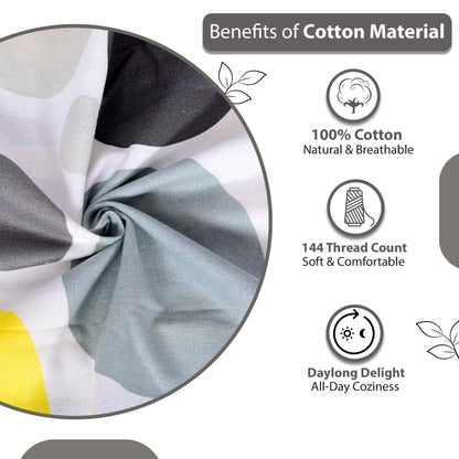 Lemon Verbena Polka Dots Bedsheet for Double Bed