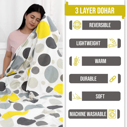 Colorful Polka Dots 144 TC 100% Cotton All Weather Single Bed Dohar