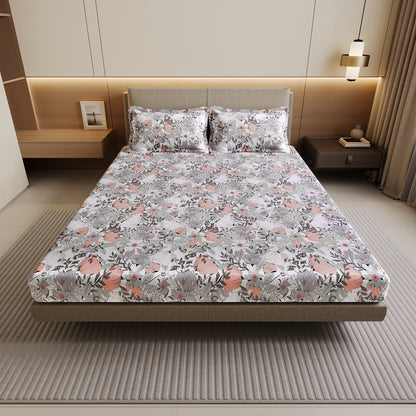 Bloom Floral Print Bedsheet For Double Bed
