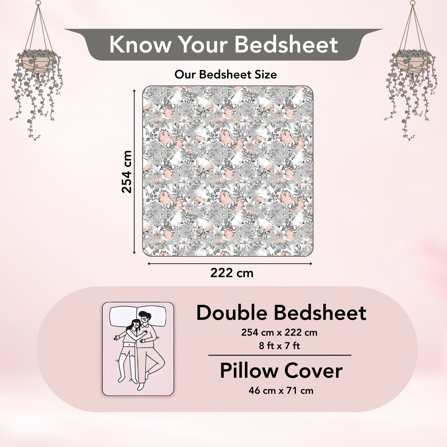 Bloom Floral Print Bedsheet For Double Bed