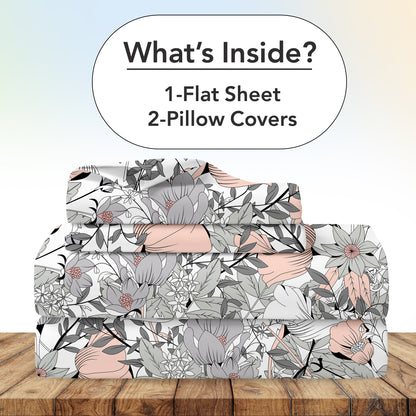 Bloom Floral Print Bedsheet For Double Bed