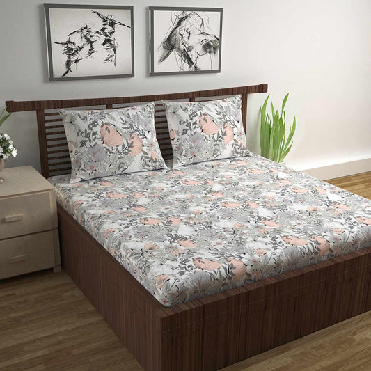 Bloom Floral Print Bedsheet For Double Bed
