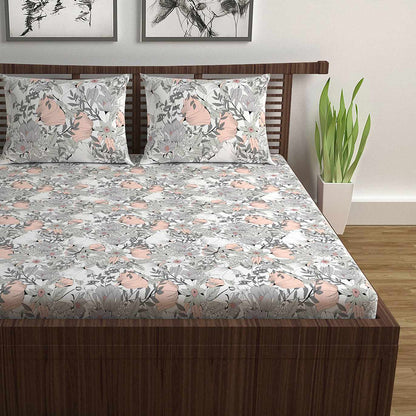 Bloom Floral Print Bedsheet For Double Bed