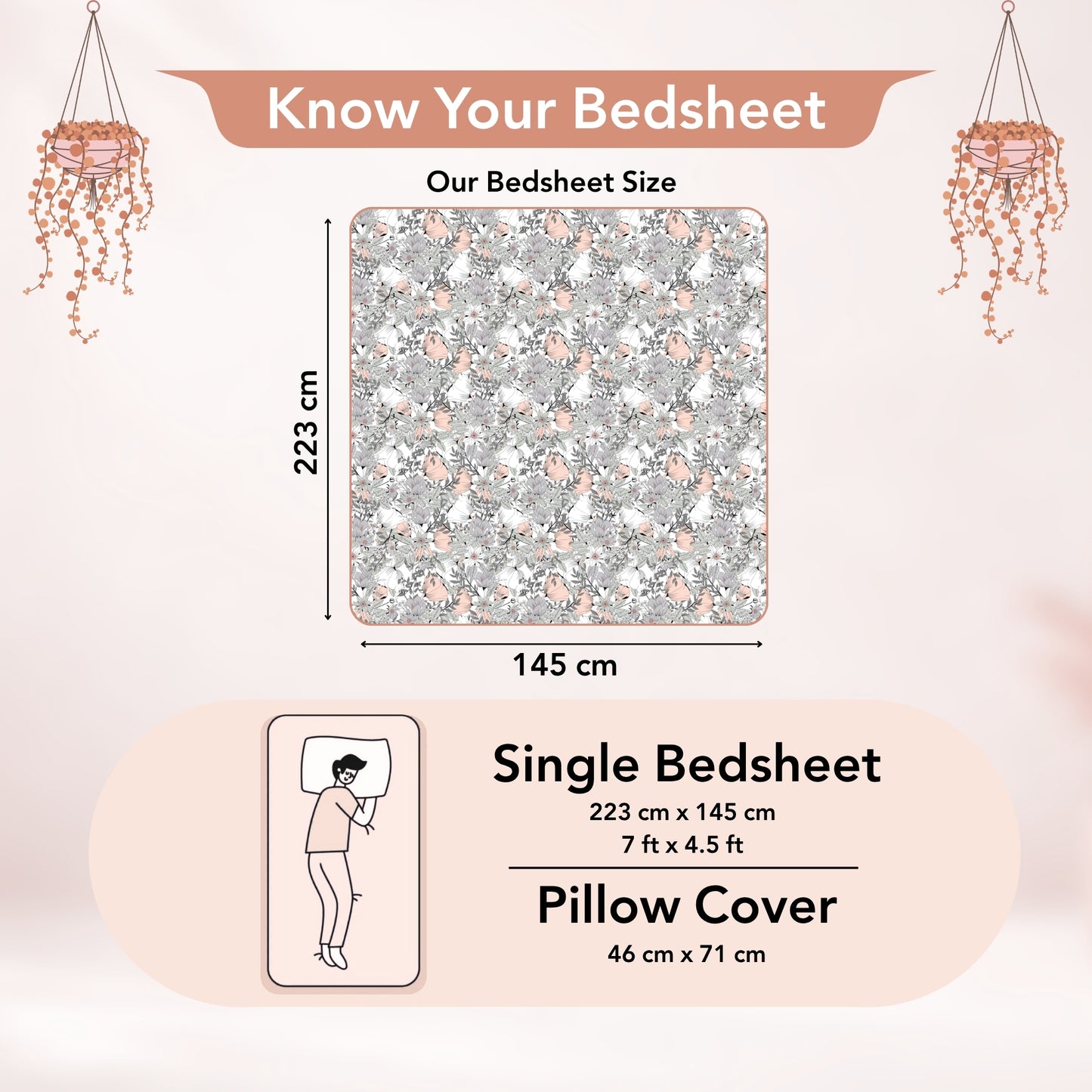 Bloom Floral Print Single Bedsheet