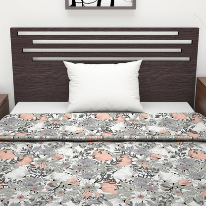 Bloom Floral Print Style 144 TC 100% Cotton Dohar For Single Bed