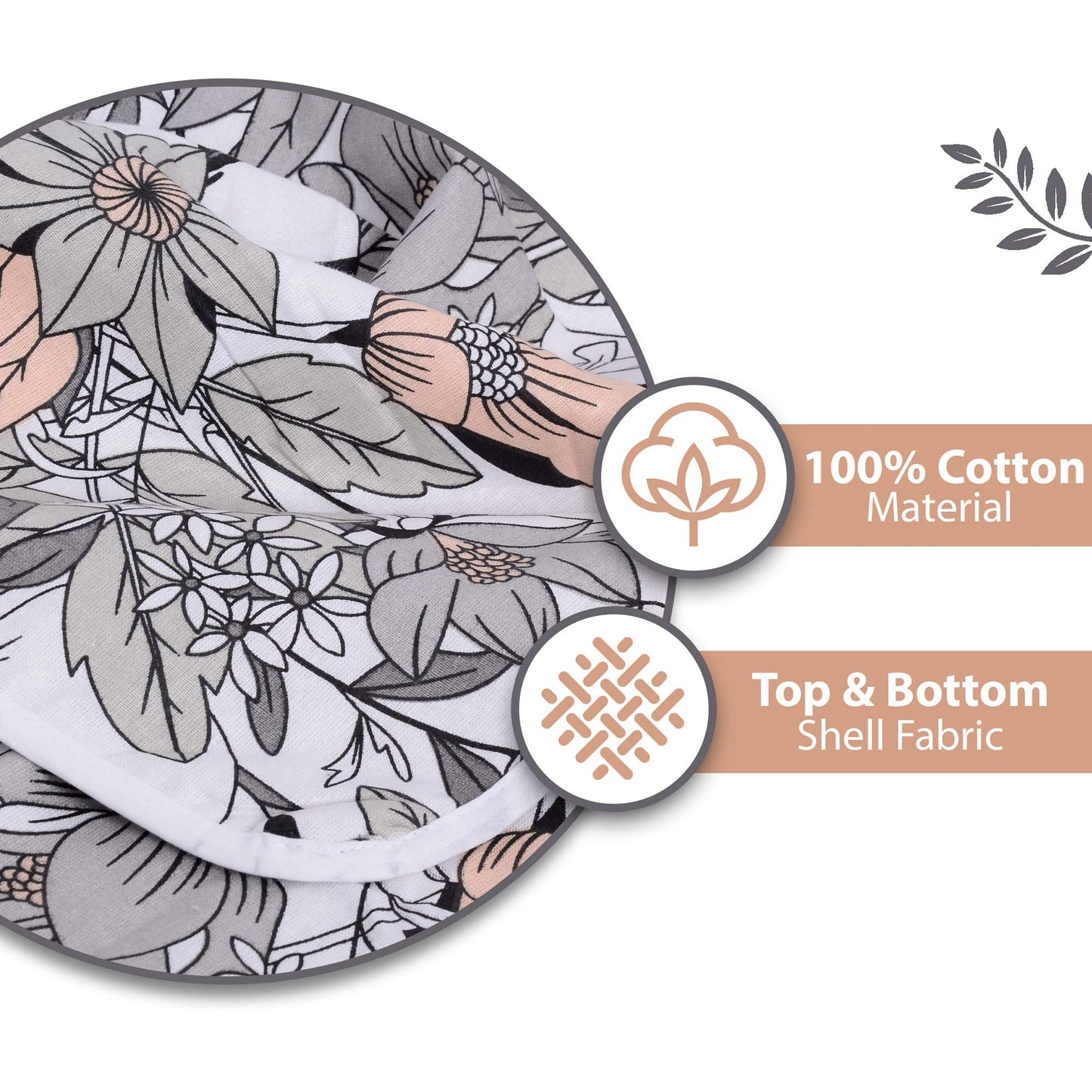 Bloom Floral Print Style 144 TC 100% Cotton Dohar For Single Bed