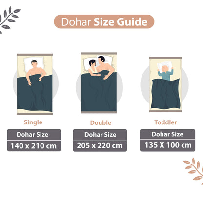 Bloom Floral Print Style 144 TC 100% Cotton Dohar For Single Bed